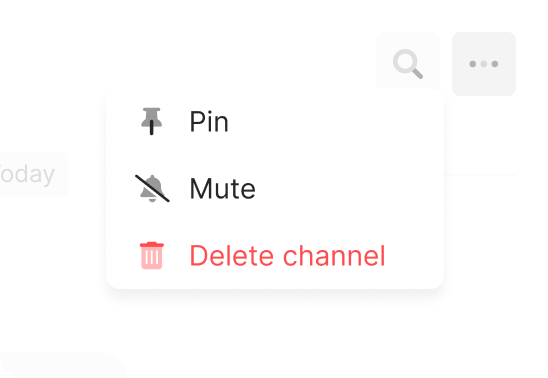 Pin, mute & delete
